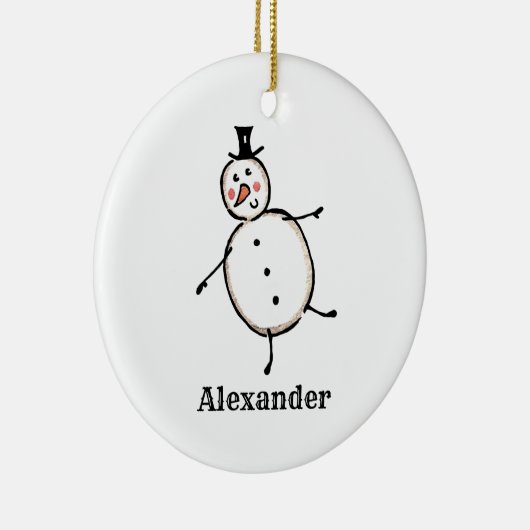 Gepersonaliseerde kerstboomverkleuring keramisch ornament (Rechts)