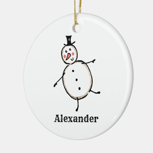 Gepersonaliseerde kerstboomverkleuring keramisch ornament (Links)