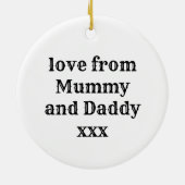 Gepersonaliseerde kerstboomverkleuring keramisch ornament (Achterkant)