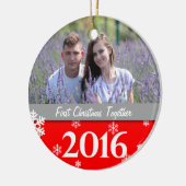 Gepersonaliseerde kerstboomversiering 2016 met fot keramisch ornament (Links)