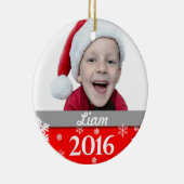 Gepersonaliseerde kerstboomversiering 2016 met fot keramisch ornament (Rechts)