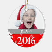 Gepersonaliseerde kerstboomversiering 2016 met fot keramisch ornament (Links)