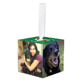 Gepersonaliseerde kerstboomversiering foto ornament (Voorkant hoekig)