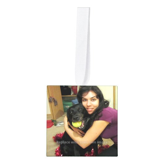 Gepersonaliseerde kerstboomversiering foto ornament (Voorkant)