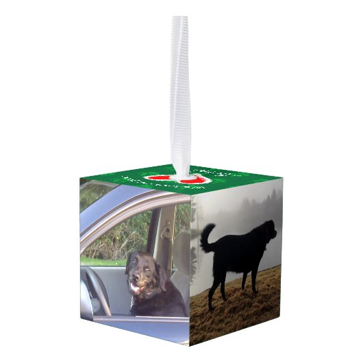 Gepersonaliseerde kerstboomversiering foto ornament (Achter hoekig)