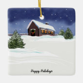 Gepersonaliseerde kerstboomversiering keramisch ornament (Voorkant)