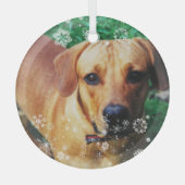 Gepersonaliseerde kerstboomversiering met fotoglas glas ornament (Voorkant)