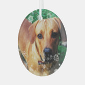 Gepersonaliseerde kerstboomversiering met fotoglas glas ornament (Voorkant links)