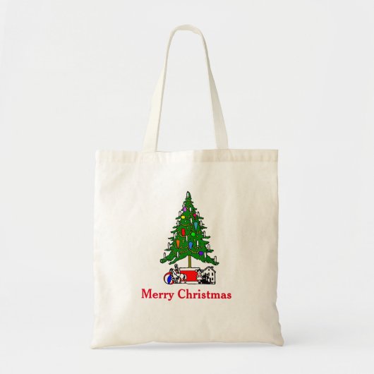 Gepersonaliseerde kerstboomversiering tote bag (Voorkant)