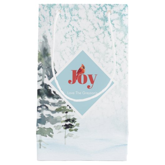 Gepersonaliseerde Kerstcadeau Tassen Bos Klein Cadeauzakje (Voorkant)