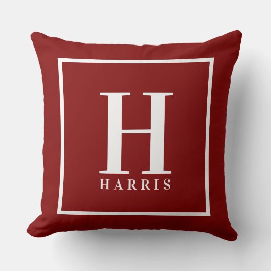 Gepersonaliseerde kerstcadeau voor monogram kussen (Voorkant)