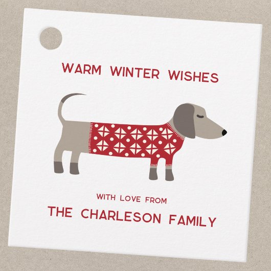 Gepersonaliseerde kerstcadeautags met afbeelding v bedankjes labels