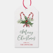 Gepersonaliseerde Kerstcadeautags met Suikerstokke Cadeaulabel (Achterkant)