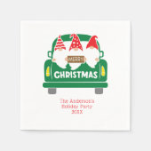 {Gepersonaliseerde kerstcadeautjes in Truck Kerstm Servet (Voorkant)