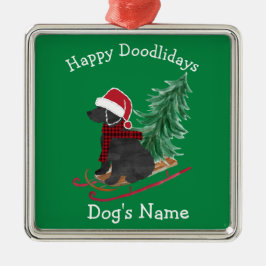 Gepersonaliseerde kerstcadeautjes op Labradoedle Metalen Ornament