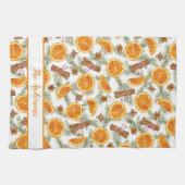 Gepersonaliseerde kerstcitrus theedoek (Horizontaal)