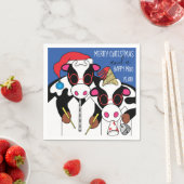 Gepersonaliseerde kerstcocktail Napkins "Koeien" Servet (Insitu)