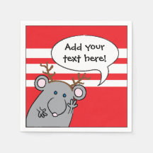 Gepersonaliseerde kerstcocktail Napkins "Mouse"