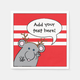 Gepersonaliseerde kerstcocktail Napkins "Mouse" Servetten