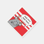 Gepersonaliseerde kerstcocktail Napkins "Mouse" Servetten (Hoek)