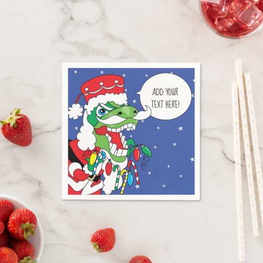 Gepersonaliseerde kerstcocktail Napkins TySANTAsau Servet (Insitu)