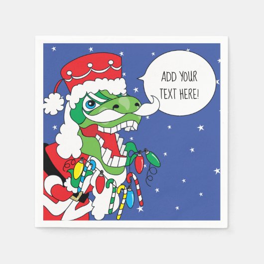 Gepersonaliseerde kerstcocktail Napkins TySANTAsau Servet (Voorkant)