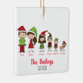 Gepersonaliseerde kerstdagen met hond keramisch ornament (Rechts)