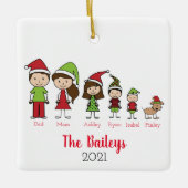 Gepersonaliseerde kerstdagen met hond keramisch ornament (Voorkant)