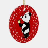 Gepersonaliseerde kerstdagen Panda Stocking Keramisch Ornament (Rechts)