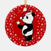 Gepersonaliseerde kerstdagen Panda Stocking Keramisch Ornament (Voorkant)
