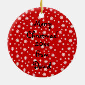 Gepersonaliseerde kerstdagen Panda Stocking Keramisch Ornament (Achterkant)