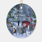 Gepersonaliseerde kerstDalmatiërs Keramisch Ornament (Links)