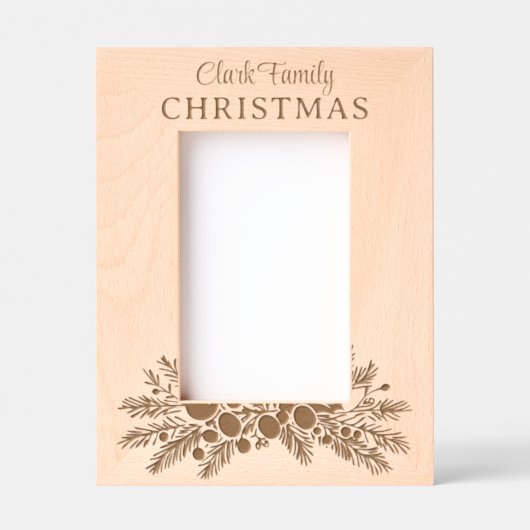 Gepersonaliseerde kerstdennenbloem gegraveerde lijstjes (Voorkant)