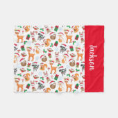 Gepersonaliseerde kerstdieren Kinder bossen Fleece Deken (Voorkant (Horizontaal))