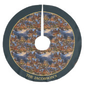 Gepersonaliseerde Kerstdorp Boomrok Kerstboom Rok (Voorkant)