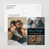 Gepersonaliseerde kerstfamilie fotocollage aankondigingskaart (Voorkant / Achterkant)