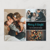 Gepersonaliseerde kerstfamilie fotocollage aankondigingskaart (Voorkant)