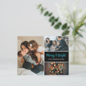 Gepersonaliseerde kerstfamilie fotocollage aankondigingskaart (Staand voorkant)