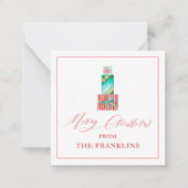 Gepersonaliseerde Kerstfeest Cadeaubehuizing Kaart Notitiekaartje (Voorkant)
