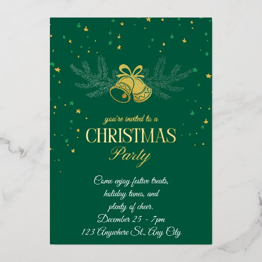 Gepersonaliseerde Kerstfeest Folie Vakantie Kaart (Voorkant)