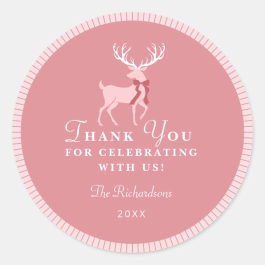 Gepersonaliseerde kerstfeest gunst Sticker (Voorkant)