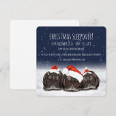 Gepersonaliseerde kerstfeest / Sleepover Uitnodigi (Voorkant / Achterkant)