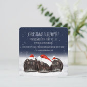 Gepersonaliseerde kerstfeest / Sleepover Uitnodigi (Staand voorkant)