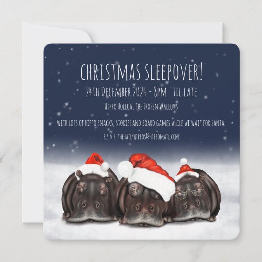 Gepersonaliseerde kerstfeest / Sleepover Uitnodigi (Voorkant)