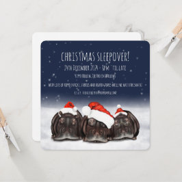 Gepersonaliseerde kerstfeest / Sleepover Uitnodigi