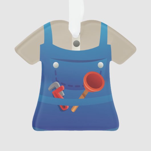 Gepersonaliseerde kerstfeestdag in Plumber Ornament (voorkant)