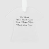 Gepersonaliseerde kerstfeestdag ornament (achterkant)