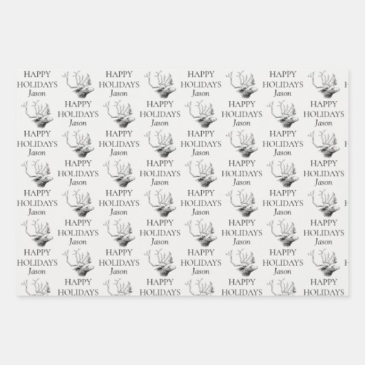 Gepersonaliseerde kerstfeestdag Prettige feestdage Inpakpapier Vel (Voorkant 3)