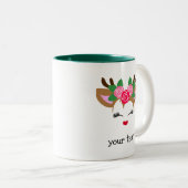 Gepersonaliseerde kerstfeestdag tweekleurige koffiemok (Voorkant rechts)