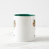 Gepersonaliseerde kerstfeestdag tweekleurige koffiemok (Center)